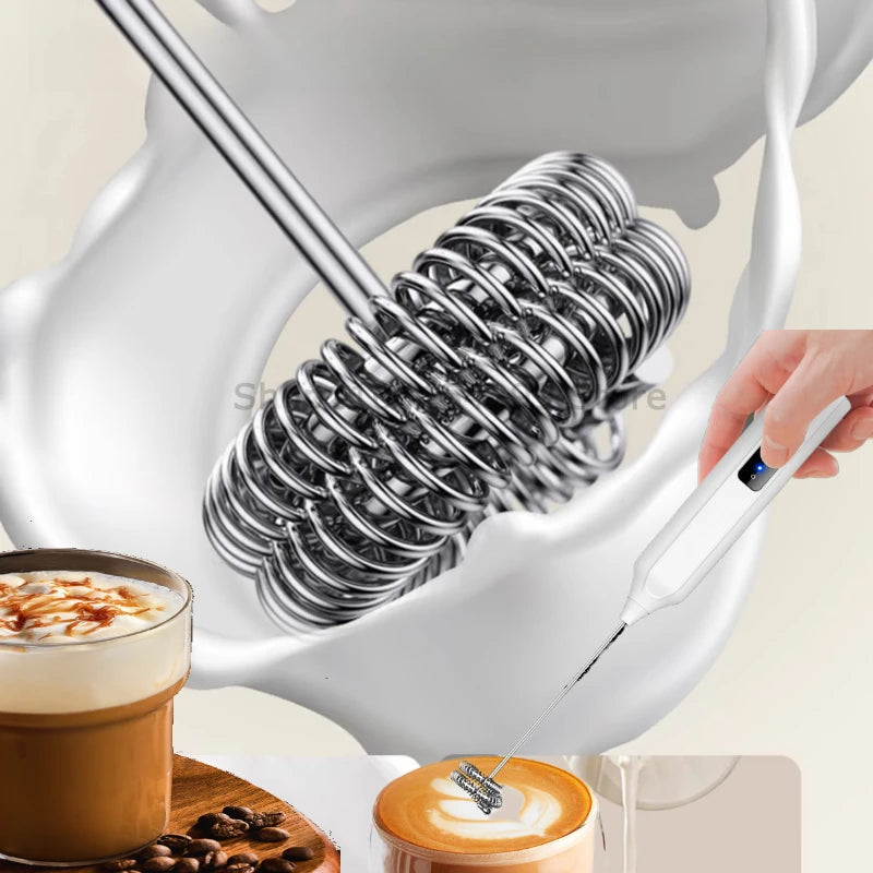 Electric Milk Frother | Handheld Coffee Mixer & Mini Blender