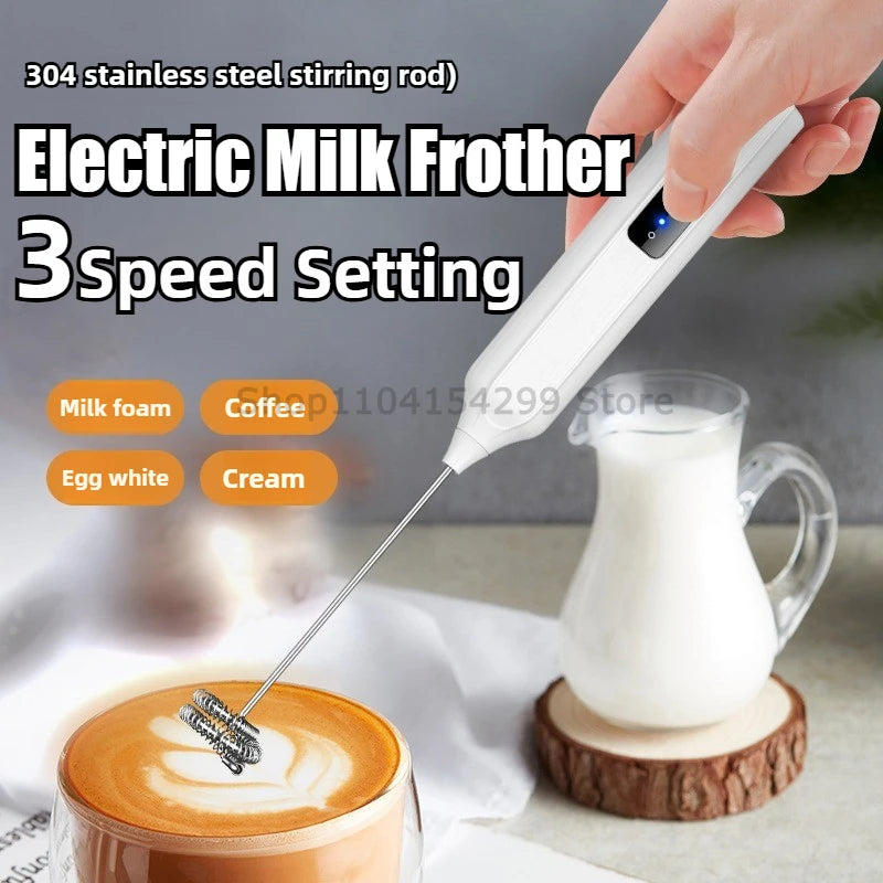 Electric Milk Frother | Handheld Coffee Mixer & Mini Blender