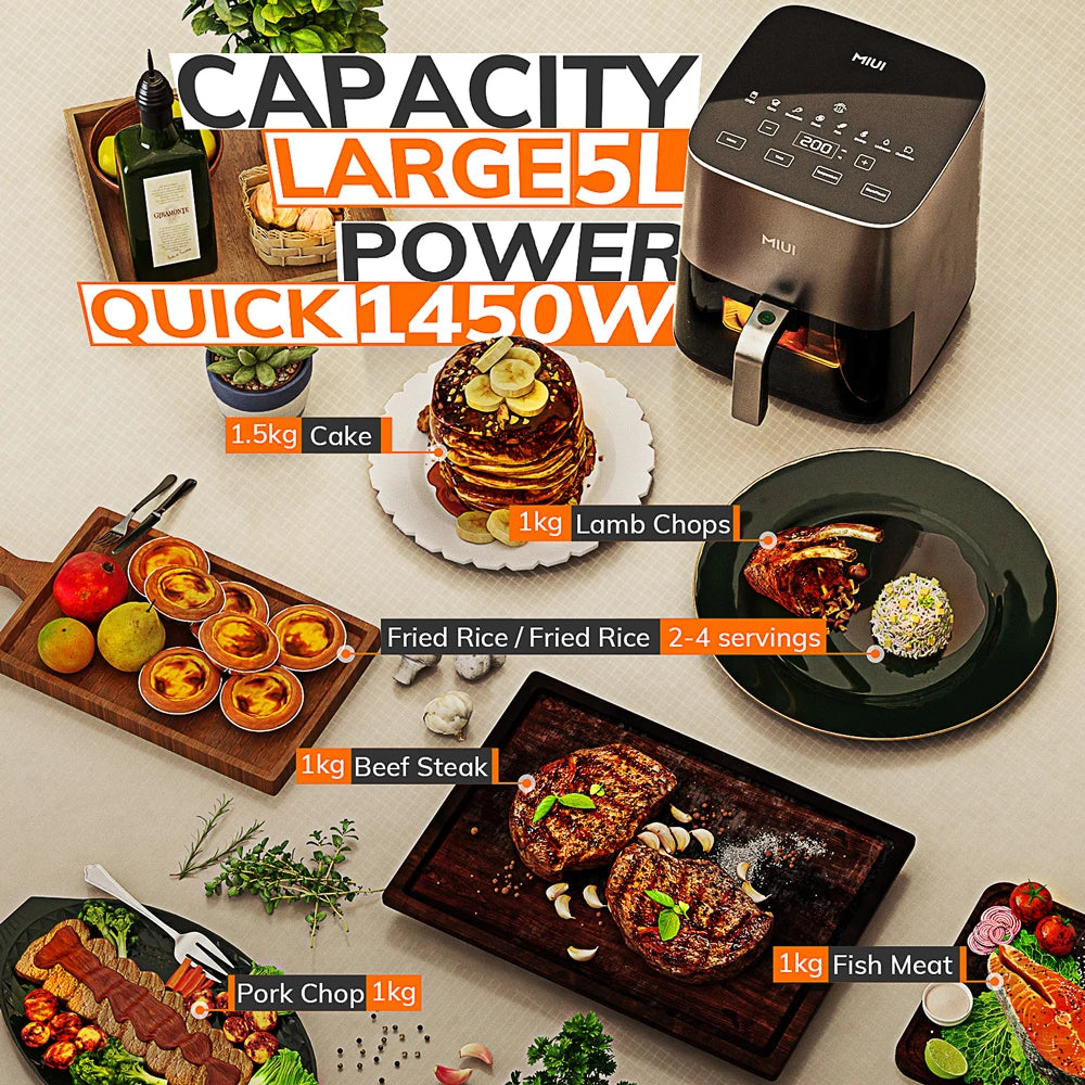 5L Air Fryer | Touch Control Oilless Cooker with Viewing Window