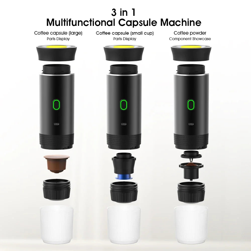 Wireless Portable Espresso Maker | 3-in-1 Coffee Machine for Travel, Car & Home