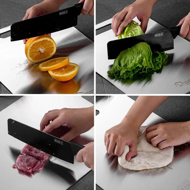Stainless Steel Cutting Board | Thickened, Antibacterial & Durable