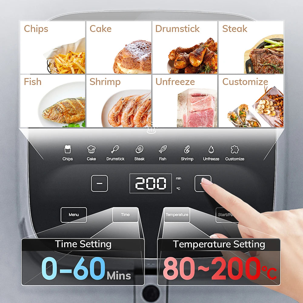 5L Air Fryer | Touch Control Oilless Cooker with Viewing Window